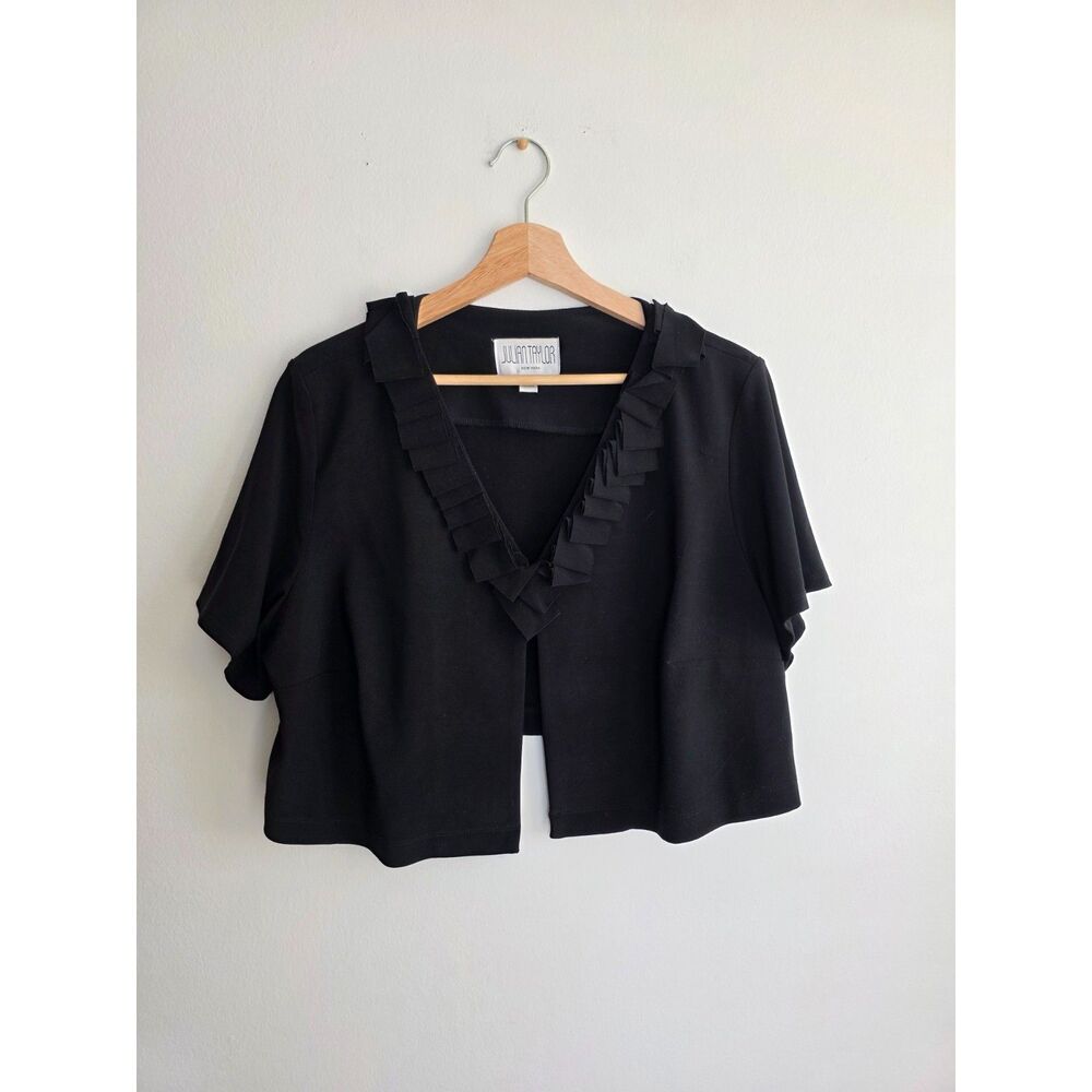 Vintage Julian Taylor N.Y. Black Ruffle Cardigan/Bolero